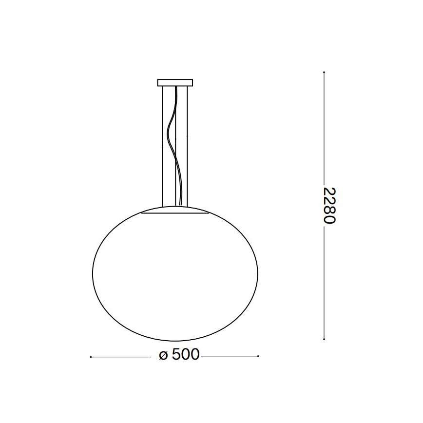 Ideal Lux - Κρεμαστό φωτιστικό οροφής CANDY 1xE27/42W/230V διάμετρος 50 cm λευκό