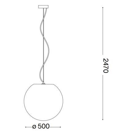 Ideal Lux - Κρεμαστό φωτιστικό οροφής CARTA 1xE27/25W/230V διάμετρος 50 cm λευκό