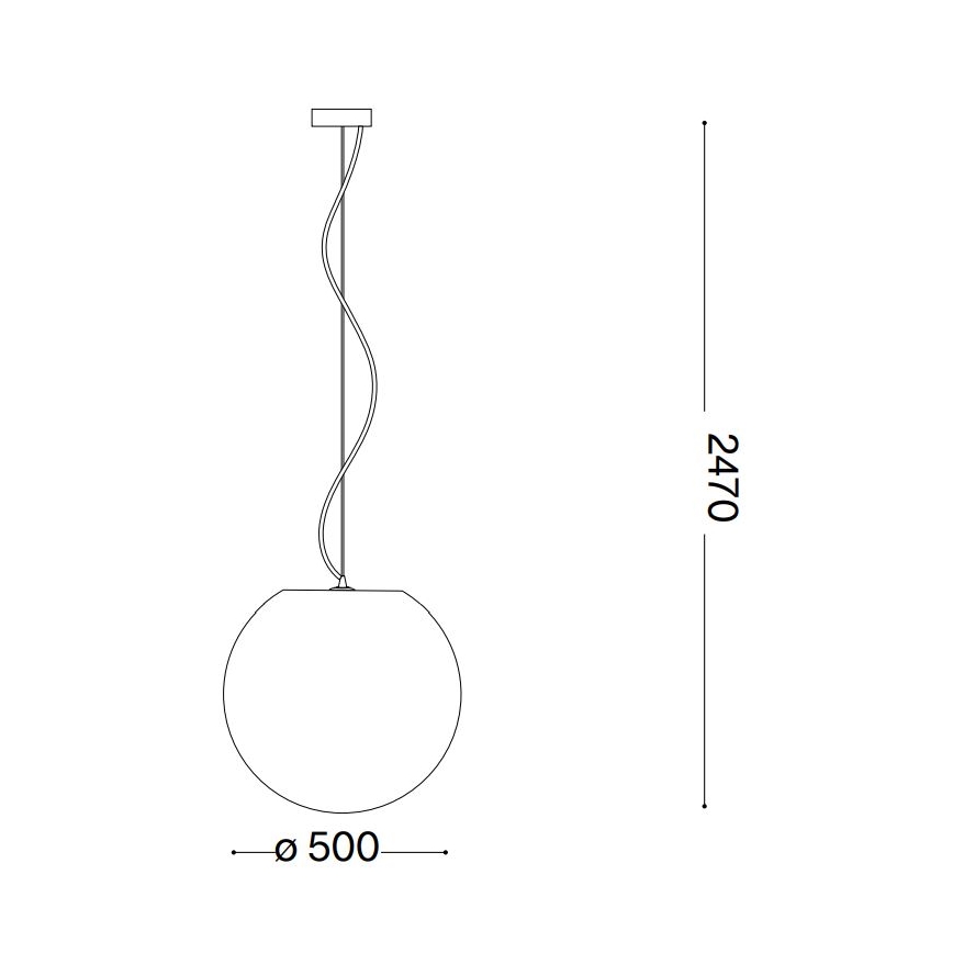 Ideal Lux - Κρεμαστό φωτιστικό οροφής CARTA 1xE27/25W/230V διάμετρος 50 cm λευκό