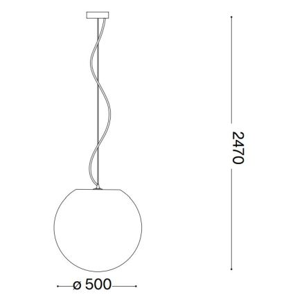Ideal Lux - Κρεμαστό φωτιστικό οροφής CARTA 1xE27/25W/230V διάμετρος 50 cm λευκό