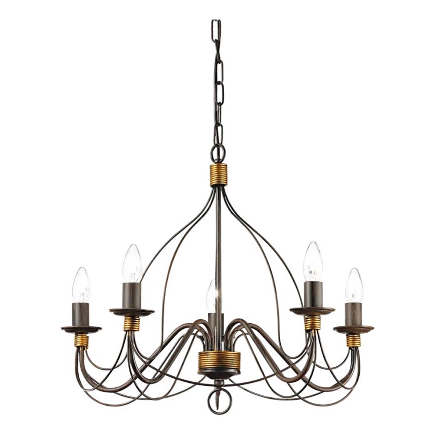 Ideal Lux - Κρεμαστό φωτιστικό οροφής CORTE 5xE14/40W/230V διάμετρος 54 cm χαλκός