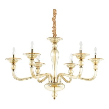 Ideal Lux - Κρεμαστό φωτιστικό οροφής DANIELI 6xE14/40W/230V διάμετρος 85 cm ορείχαλκος