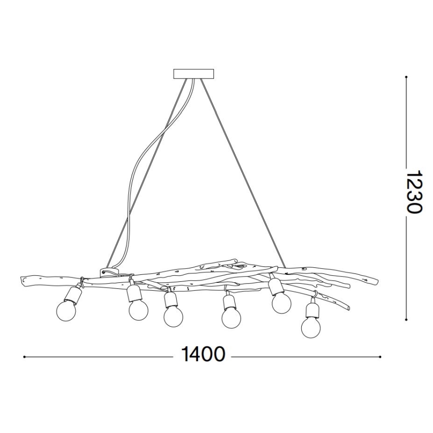 Ideal Lux - Κρεμαστό φωτιστικό οροφής DRIFTWOOD 6xE27/60W/230V guava