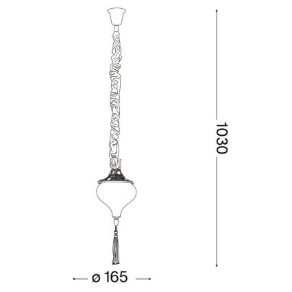 Ideal Lux - Κρεμαστό φωτιστικό οροφής HAREM 1xE27/42W/230V διάμετρος 16,5 cm ορείχαλκος