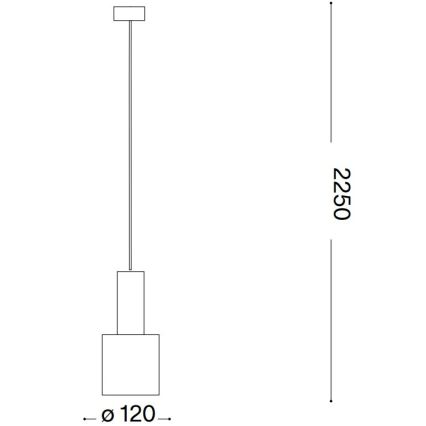 Ideal Lux - Κρεμαστό φωτιστικό οροφής HOLLY 1xE27/60W/230V διάμετρος 12 cm μαύρο