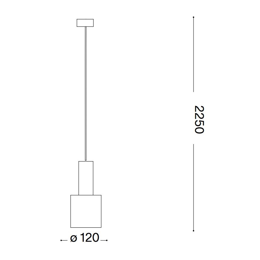 Ideal Lux - Κρεμαστό φωτιστικό οροφής HOLLY 1xE27/60W/230V διάμετρος 12 cm μαύρο
