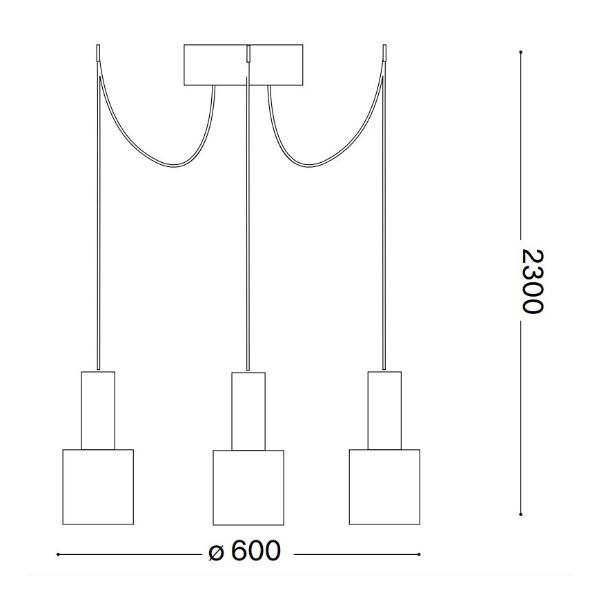 Ideal Lux - Κρεμαστό φωτιστικό οροφής HOLLY 3xE27/60W/230V spider μαύρο