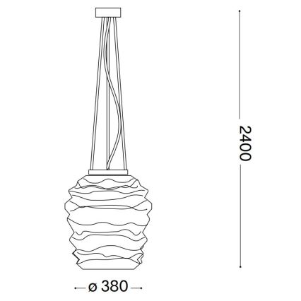 Ideal Lux - Κρεμαστό φωτιστικό οροφής KARMA 1xE27/60W/230V διάμετρος 38 cm λευκό