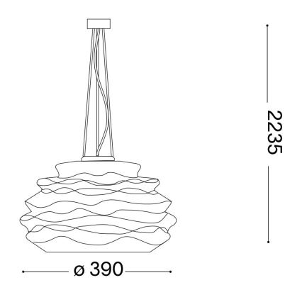 Ideal Lux - Κρεμαστό φωτιστικό οροφής KARMA 1xE27/60W/230V διάμετρος 39 cm λευκό