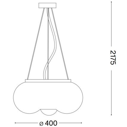 Ideal Lux -  Κρεμαστό φωτιστικό οροφής LED ARIZONA 3xGX53/9W/230V διάμετρος 40 cm λευκό