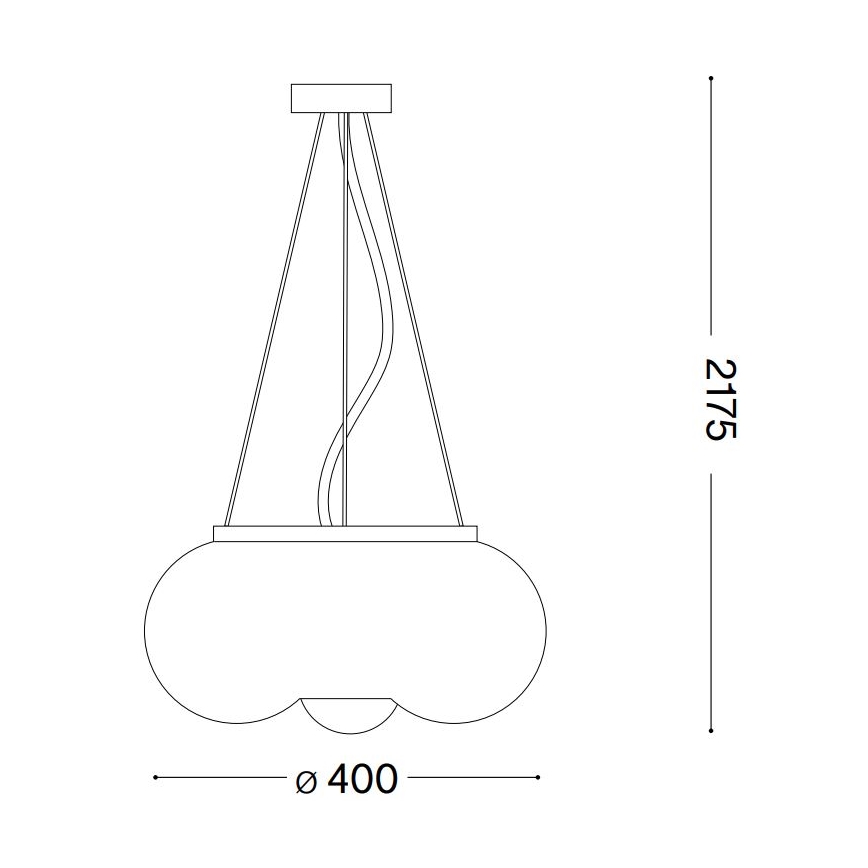 Ideal Lux -  Κρεμαστό φωτιστικό οροφής LED ARIZONA 3xGX53/9W/230V διάμετρος 40 cm λευκό
