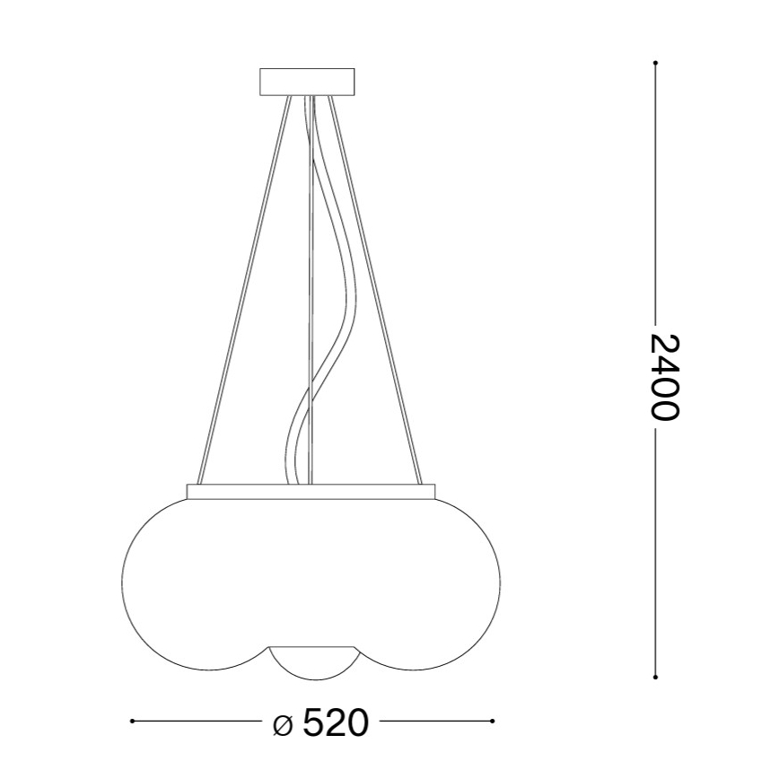 Ideal Lux -  Κρεμαστό φωτιστικό οροφής LED ARIZONA 5xGX53/9W/230V διάμετρος 52 cm λευκό