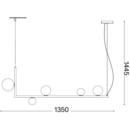 Ideal Lux -  Κρεμαστό φωτιστικό οροφής LED BIRDS 5xG9/3W/230V μαύρο/χρυσό
