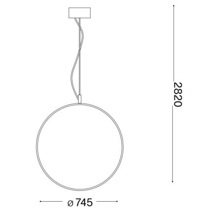Ideal Lux -  Κρεμαστό φωτιστικό οροφής LED CIRCUS LED/36W/230V διάμετρος 74,5 cm CRI 90 μαύρο