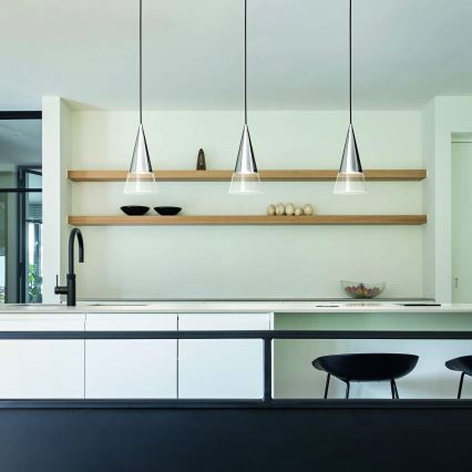 Ideal Lux -  Κρεμαστό φωτιστικό οροφής LED CONO 1xGU10/7W/230V διάμετρος 15 cm CRI 90 γυαλιστερό χρώμιο