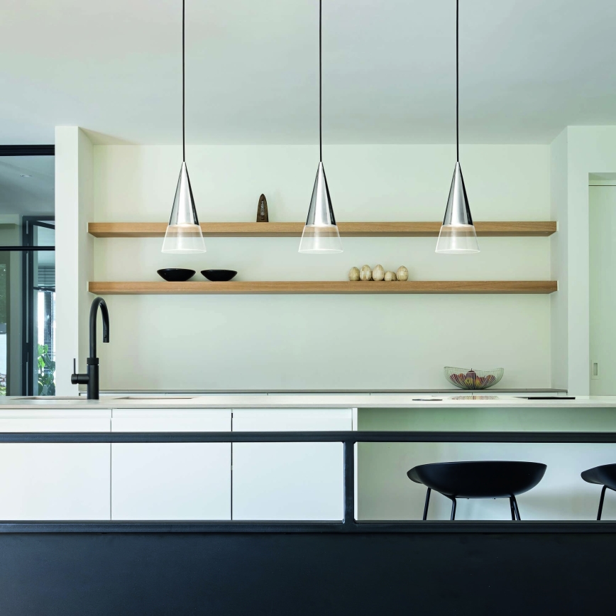 Ideal Lux -  Κρεμαστό φωτιστικό οροφής LED CONO 1xGU10/7W/230V διάμετρος 15 cm CRI 90 ματ χρώμιο