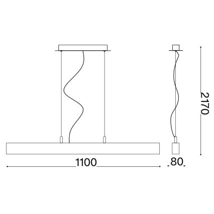 Ideal Lux -  Κρεμαστό φωτιστικό οροφής LED CRAFT LED/32W/230V CRI 90 οξιά