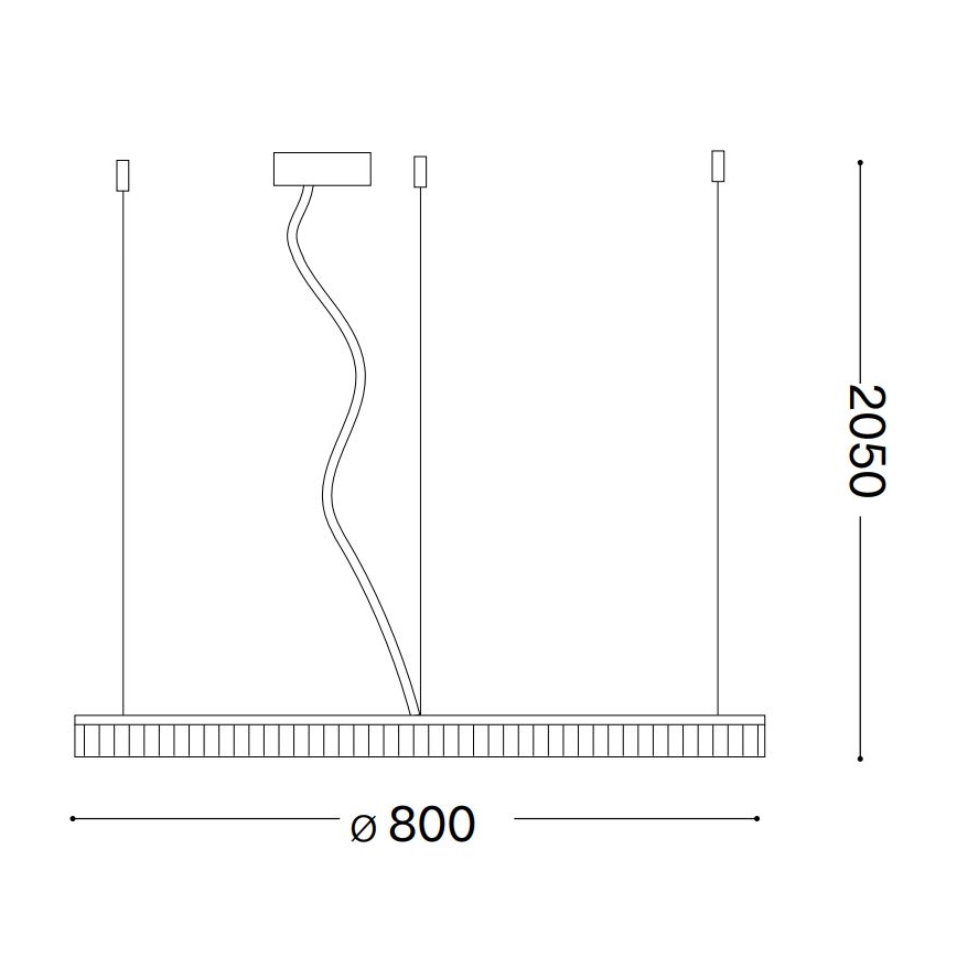 Ideal Lux -  Κρεμαστό φωτιστικό οροφής LED CROWN LED/42W/230V 3000K διάμετρος 80 cm CRI 90 ορείχαλκος