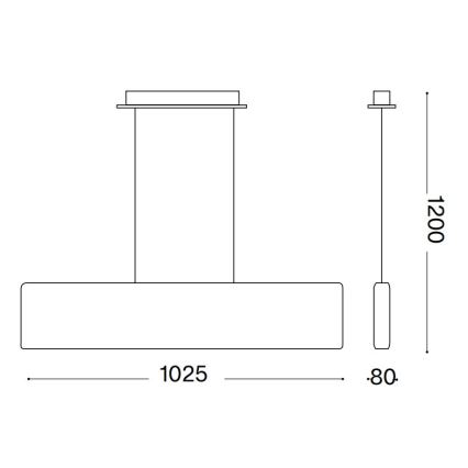 Ideal Lux -  Κρεμαστό φωτιστικό οροφής LED DESK LED/32W/230V 102,5 cm CRI 90 λευκό