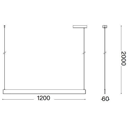 Ideal Lux -  Κρεμαστό φωτιστικό οροφής LED DESK LED/36W/230V 120 cm CRI 90 λευκό