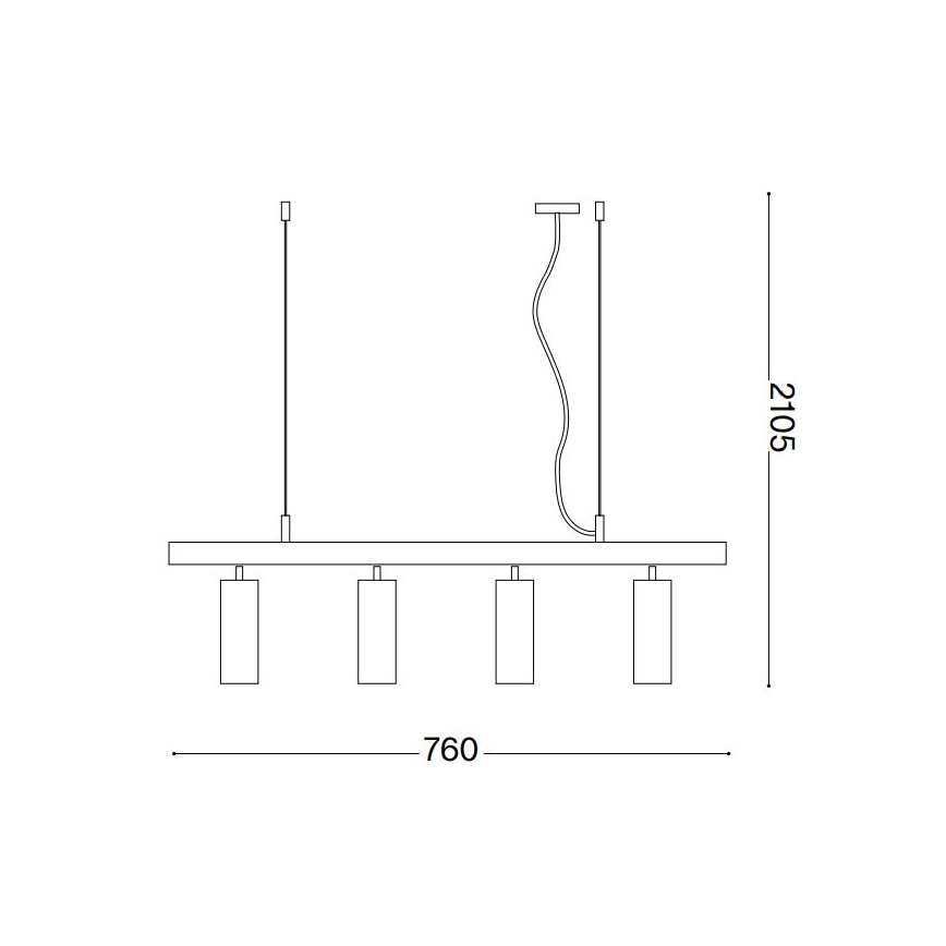 Ideal Lux -  Κρεμαστό φωτιστικό οροφής LED DYNAMITE 4xGU10/7W/230V CRI 90 μαύρο/ορείχαλκος