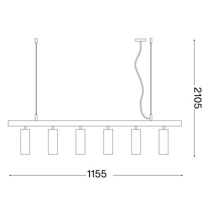 Ideal Lux -  Κρεμαστό φωτιστικό οροφής LED DYNAMITE 6xGU10/7W/230V CRI 90 λευκό