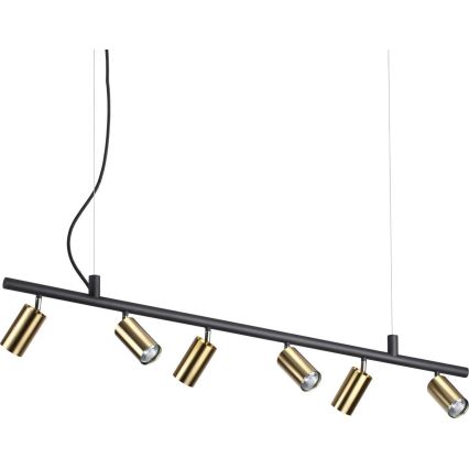 Ideal Lux -  Κρεμαστό φωτιστικό οροφής LED DYNAMITE 6xGU10/7W/230V CRI 90 μαύρο/ορείχαλκος