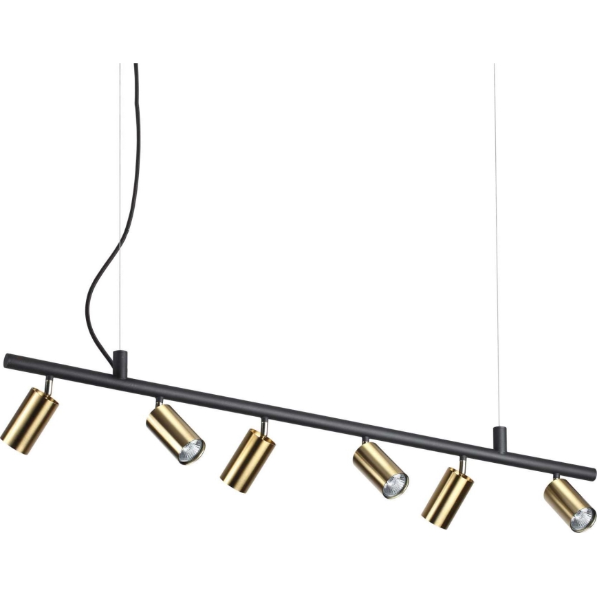 Ideal Lux -  Κρεμαστό φωτιστικό οροφής LED DYNAMITE 6xGU10/7W/230V CRI 90 μαύρο/ορείχαλκος