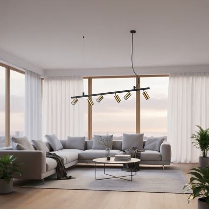 Ideal Lux -  Κρεμαστό φωτιστικό οροφής LED DYNAMITE 6xGU10/7W/230V CRI 90 μαύρο/ορείχαλκος