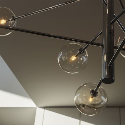 Ideal Lux - Κρεμαστό φωτιστικό οροφής LED EQUINOXE 12xG4/2W/230V διάμετρος 124 cm γυαλιστερό χρώμιο/διαφανή