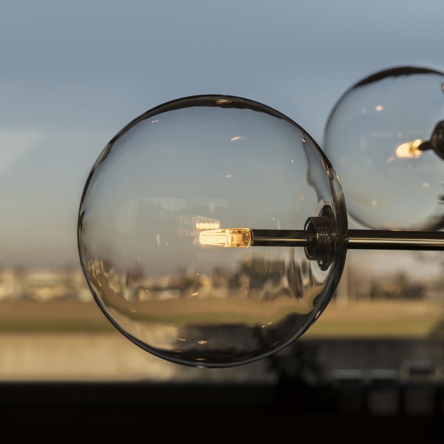 Ideal Lux - Κρεμαστό φωτιστικό οροφής LED EQUINOXE 12xG4/2W/230V διάμετρος 124 cm γυαλιστερό χρώμιο/διαφανή