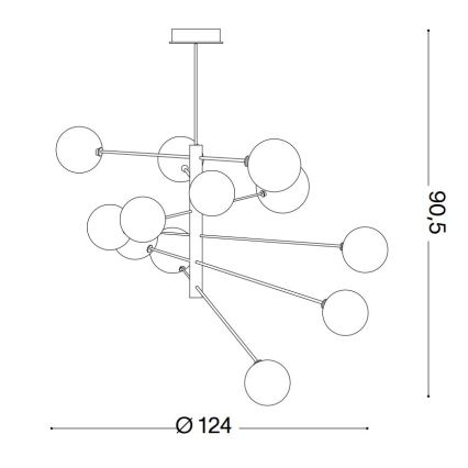 Ideal Lux - Κρεμαστό φωτιστικό οροφής LED EQUINOXE 12xG4/2W/230V διάμετρος 124 cm γυαλιστερό χρώμιο/διαφανή