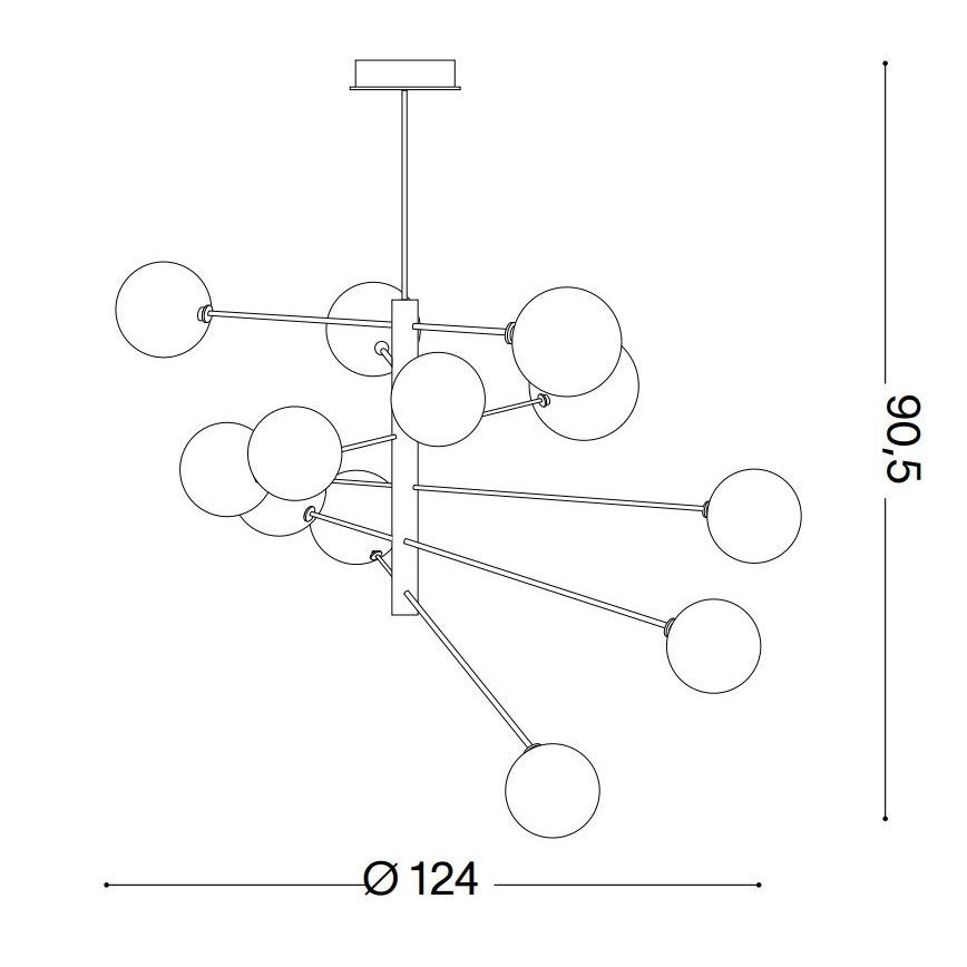 Ideal Lux - Κρεμαστό φωτιστικό οροφής LED EQUINOXE 12xG4/2W/230V διάμετρος 124 cm γυαλιστερό χρώμιο/διαφανή