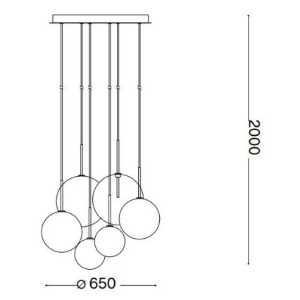 Ideal Lux -  Κρεμαστό φωτιστικό οροφής LED EQUINOXE 6xG4/2W/230V διάμετρος 65 cm γυαλιστερό χρώμιο/φιμέ