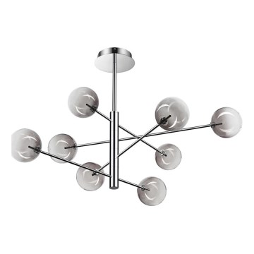Ideal Lux - Κρεμαστό φωτιστικό οροφής LED EQUINOXE 8xG4/2W/230V διάμετρος 128 cm γυαλιστερό χρώμιο/φιμέ