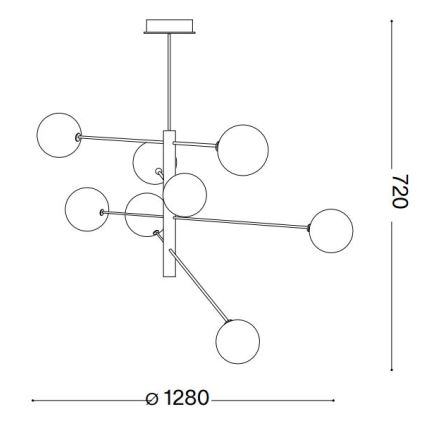 Ideal Lux - Κρεμαστό φωτιστικό οροφής LED EQUINOXE 8xG4/2W/230V διάμετρος 128 cm γυαλιστερό χρώμιο/φιμέ