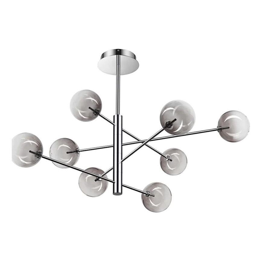 Ideal Lux - Κρεμαστό φωτιστικό οροφής LED EQUINOXE 8xG4/2W/230V διάμετρος 128 cm γυαλιστερό χρώμιο/φιμέ