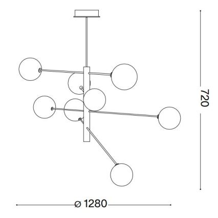 Ideal Lux - Κρεμαστό φωτιστικό οροφής LED EQUINOXE 8xG4/2W/230V διάμετρος 128 cm γυαλιστερό χρώμιο/φιμέ