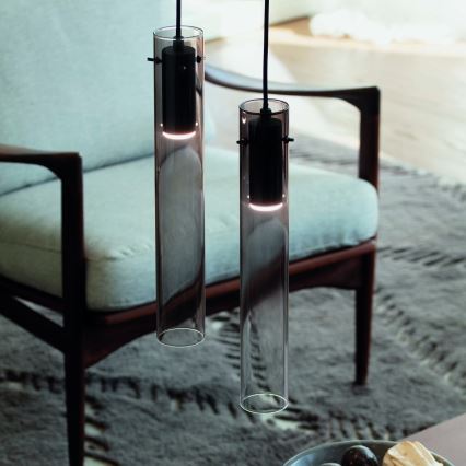 Ideal Lux -  Κρεμαστό φωτιστικό οροφής LED FLAM LED/10W/230V διάμετρος 6 cm CRI 90 γκρι