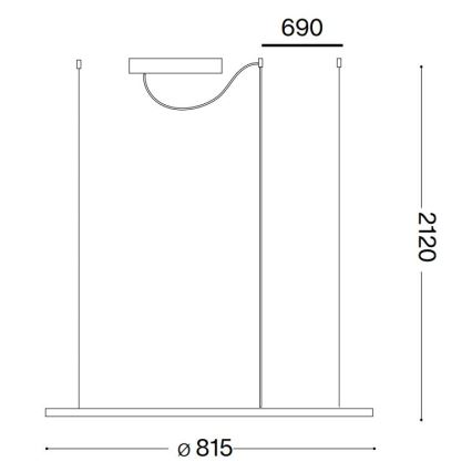 Ideal Lux -  Κρεμαστό φωτιστικό οροφής LED HULAHOOP LED/39W/230V 3000K διάμετρος 81,5 cm CRI 90 λευκό