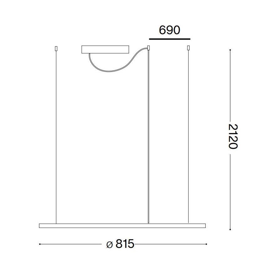 Ideal Lux -  Κρεμαστό φωτιστικό οροφής LED HULAHOOP LED/39W/230V 3000K διάμετρος 81,5 cm CRI 90 λευκό