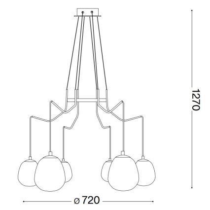 Ideal Lux -  Κρεμαστό φωτιστικό οροφής LED KAROUSEL 6xG9/3W/230V διάμετρος 72 cm ορείχαλκος