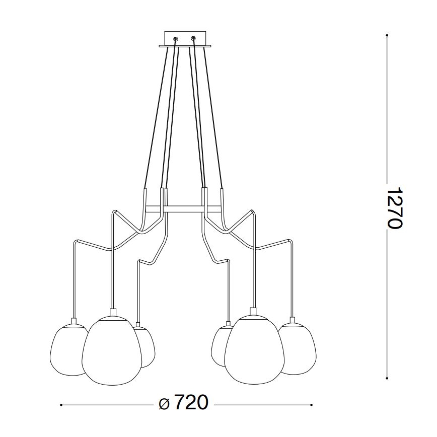 Ideal Lux -  Κρεμαστό φωτιστικό οροφής LED KAROUSEL 6xG9/3W/230V διάμετρος 72 cm ορείχαλκος