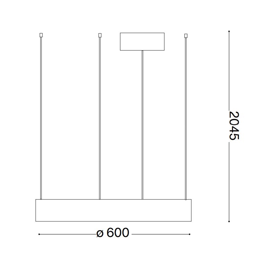 Ideal Lux -  Κρεμαστό φωτιστικό οροφής LED ORACLE LED/33W/230V 3000K διάμετρος 60 cm CRI 90 μαύρο