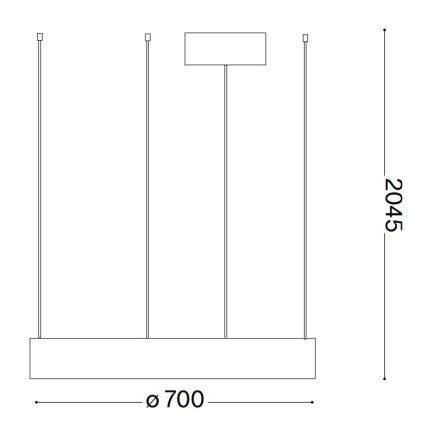 Ideal Lux -  Κρεμαστό φωτιστικό οροφής LED ORACLE LED/35W/230V 3000K διάμετρος 70 cm CRI 90 μαύρο