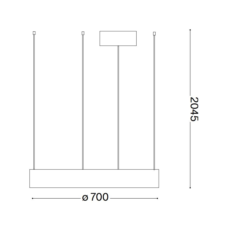 Ideal Lux -  Κρεμαστό φωτιστικό οροφής LED ORACLE LED/35W/230V 3000K διάμετρος 70 cm CRI 90 μαύρο