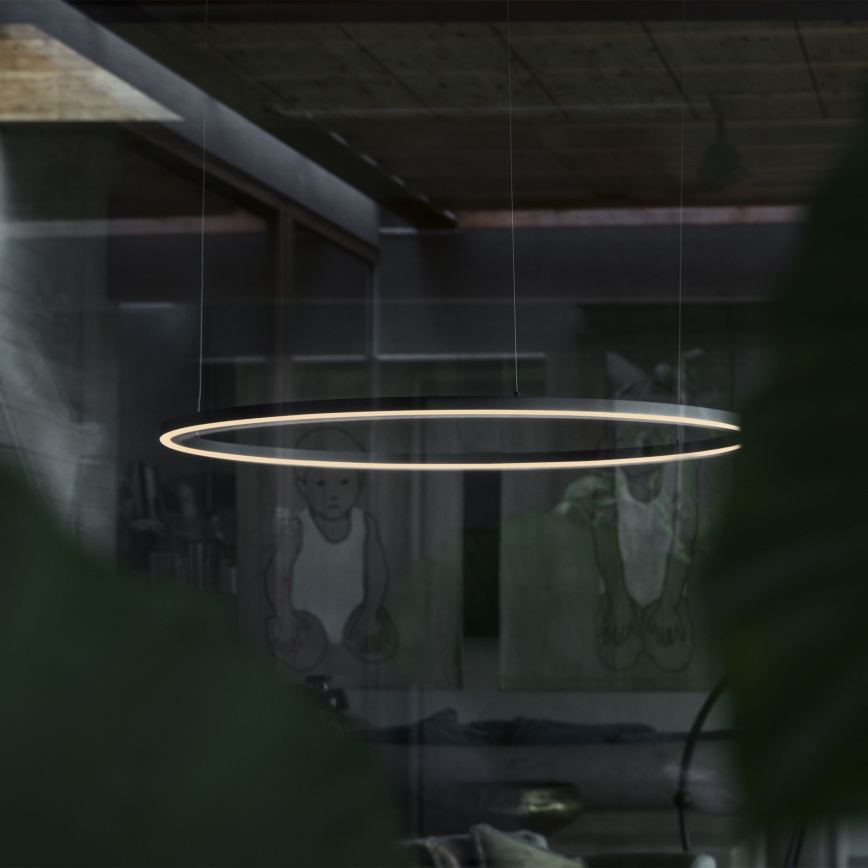 Ideal Lux - Led Dimmable κρεμαστό φωτιστικό οροφής ORACLE SLIM LED/29W/230V 3000K διάμετρος 50 cm μαύρο