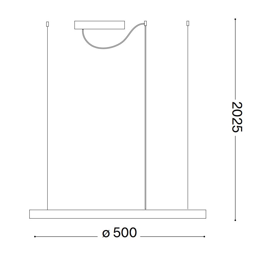 Ideal Lux - Led Dimmable κρεμαστό φωτιστικό οροφής ORACLE SLIM LED/29W/230V 3000K διάμετρος 50 cm μαύρο