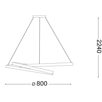 Ideal Lux -  Κρεμαστό φωτιστικό οροφής LED OZ LED/52W/230V διάμετρος 80 cm CRI 90 μαύρο