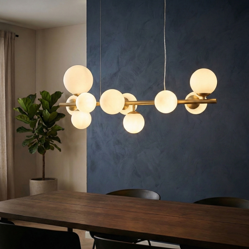 Ideal Lux -  Κρεμαστό φωτιστικό οροφής LED PERLAGE 10xG9/3W/230V 81 cm χρυσό/λευκό